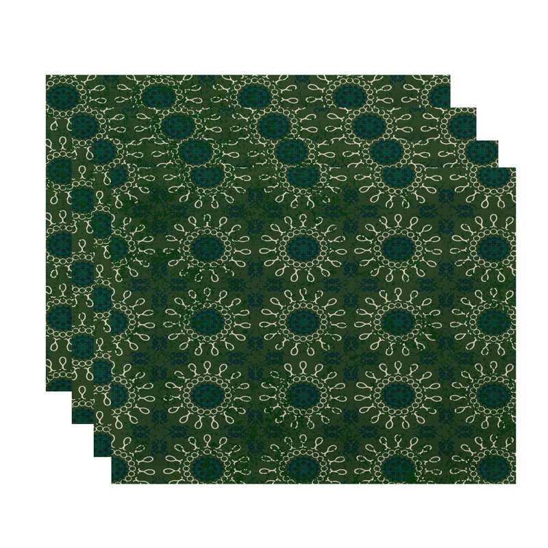Ensemble de napperons 4 pièces Harrel, Vert
