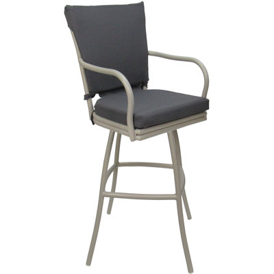 Tabouret d'extérieur en aluminium avec coussin Travisha