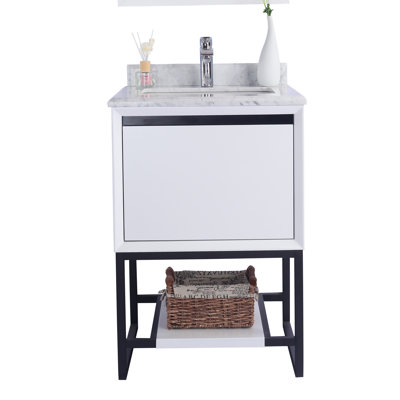 Ensemble de meuble-lavabo de salle de bain simple monté à deux pouces 24 po Riey