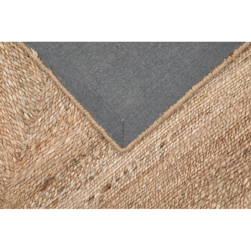 Bovina Hand Woven Jute Geometric Area Rug, Rectangle 5' x 8'