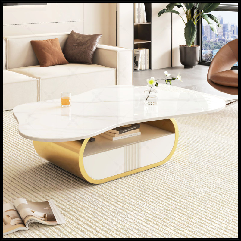Table basse moderne avec plateau en pierre frittée Modern Butterfly