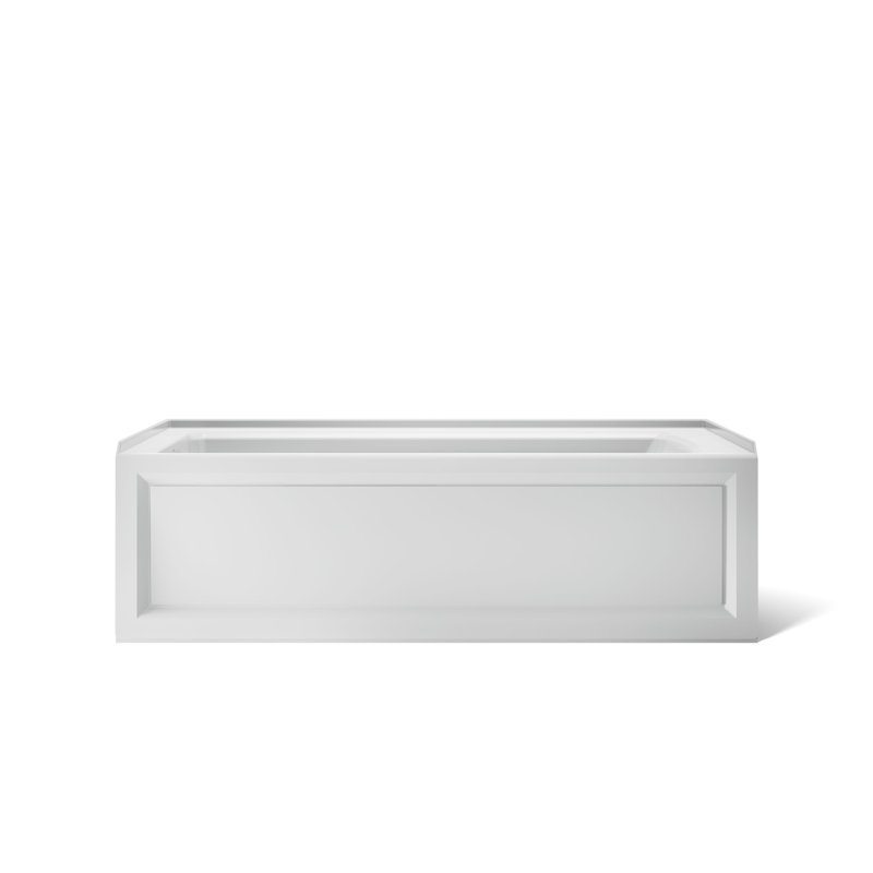 Archer 66" X 32" Alcove Bath with Bask Heated Surface, Integral Apron, Integral Flange, and Right-Hand Drain, Ice Grey, Left
