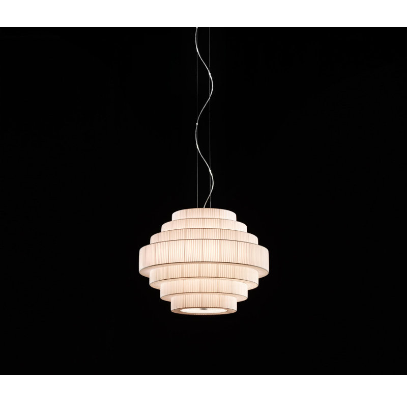 Mos Novelty Chandelier, Cream Translucent Ribbon