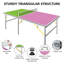 Table de ping-pong pliable et portative 6 pi - Ensemble de table de ping-pong de taille moyenne pour jouer à l'intérieur, comprenant un filet, 2 raquettes et 3 balles avec plateau vert et mauve-136848986