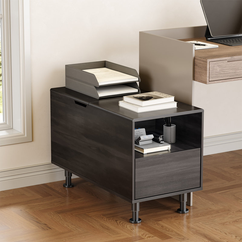 Table de bout de canapé extensible moderne avec rangement et pieds réglables, table de bout de salon avec tiroir, table de canapé modulaire