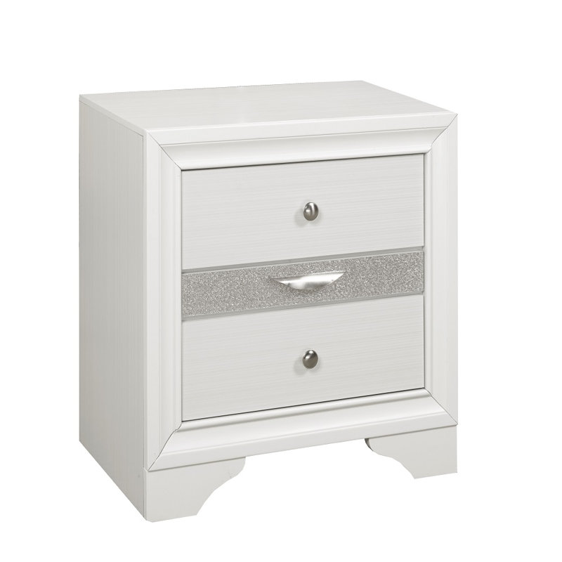 Brassexinc 2-Drawer Night Stand, White