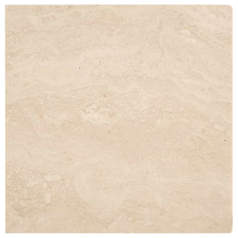 Travertine 6x6 Vein Cut Filled Honed Tile, Ivory Honed