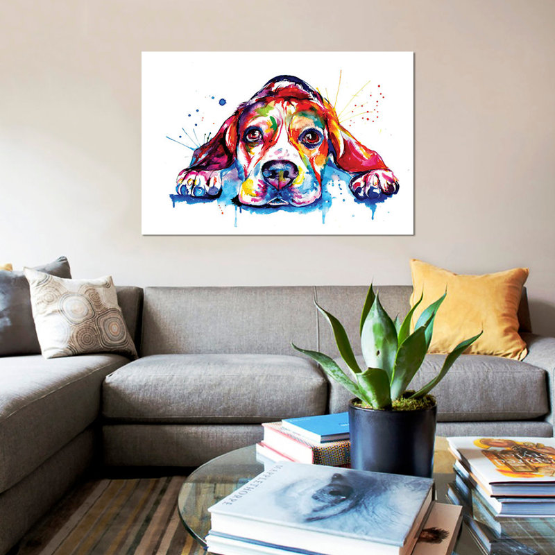 " Beagle " by Weekday Best, 18" H x 26" W x 1.5" D, Wrapped Canvas