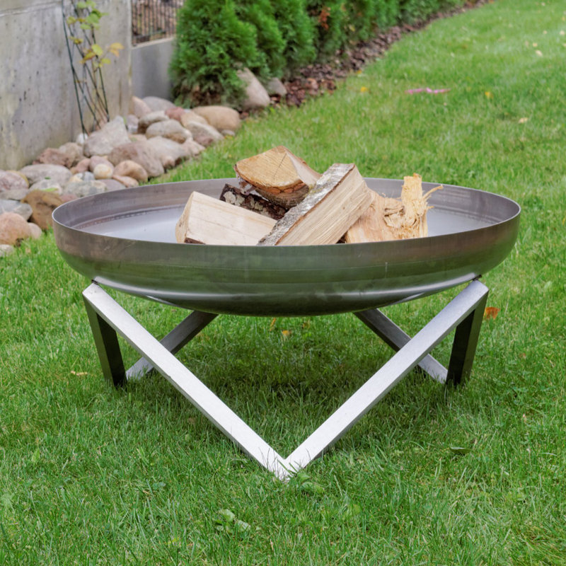 Round Smokeless Fire Pit, Silver