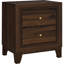 Mobilier de chambre à coucher grand lit, ton noyer, tête de lit rembourrée en mousse confortable et tiroir de rangement