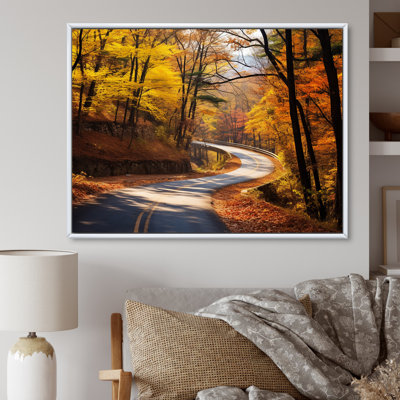 Route dorée d'automne II - art mural
