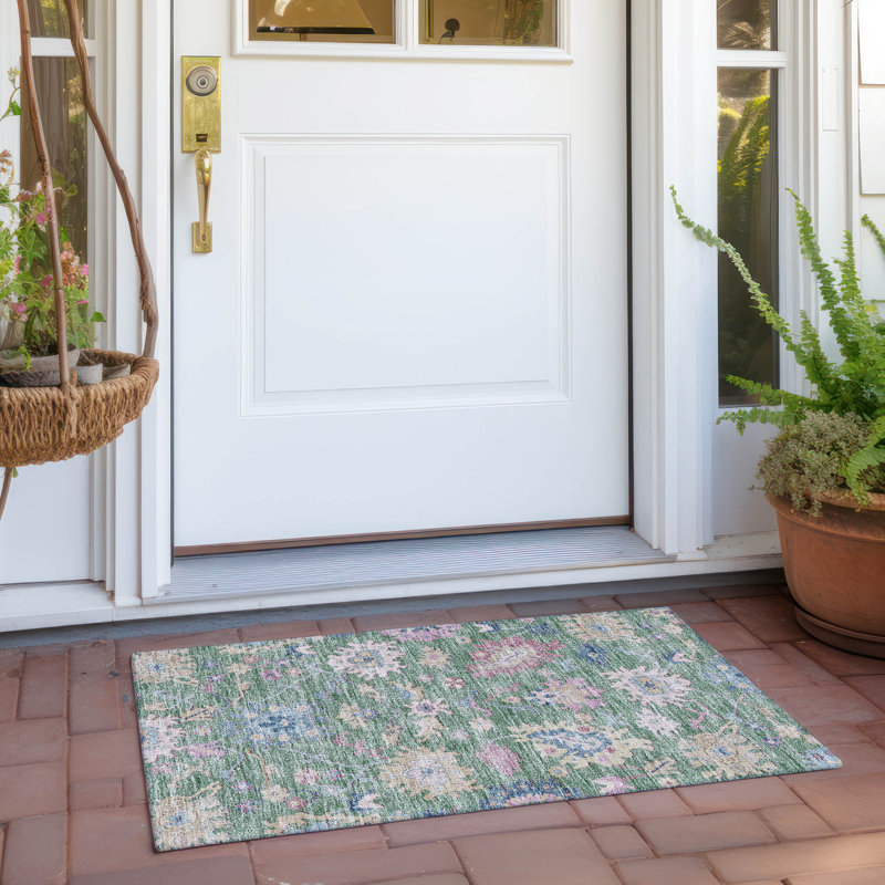 Sage Flat Woven Machine Washable Rectangular Area Rug