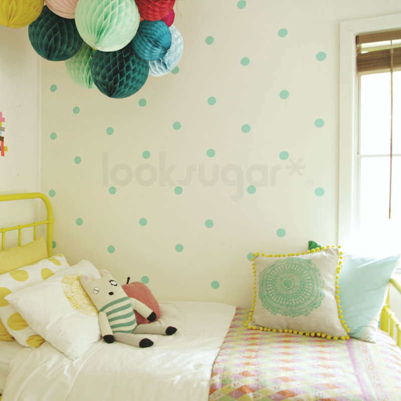 Adhésif décoratif à pois, Menthe