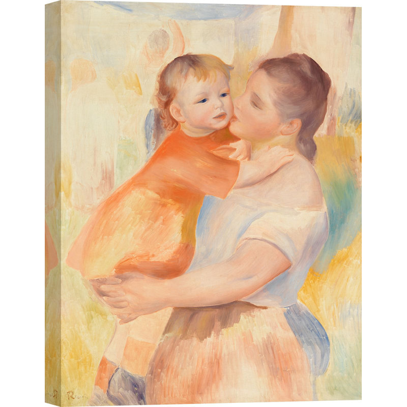 Washerwoman And Child by Pierre-Auguste Renoir - Wrapped Canvas Painting, 120cm H x 90cm W x 4cm D