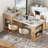 59.5"Kitchen Island with Extendable Dining Table, Kitchen Storage Table with Double-sided Storage, Kitchen Island with 2 Drawers, Power Outlet, Side Open Shelves, for Kitchen, Dining Room, Natural-128964678
