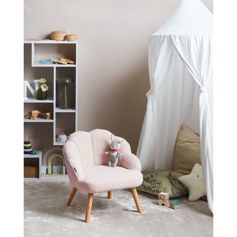 Kids Boucle Armchair Pastel MILAND, Pink