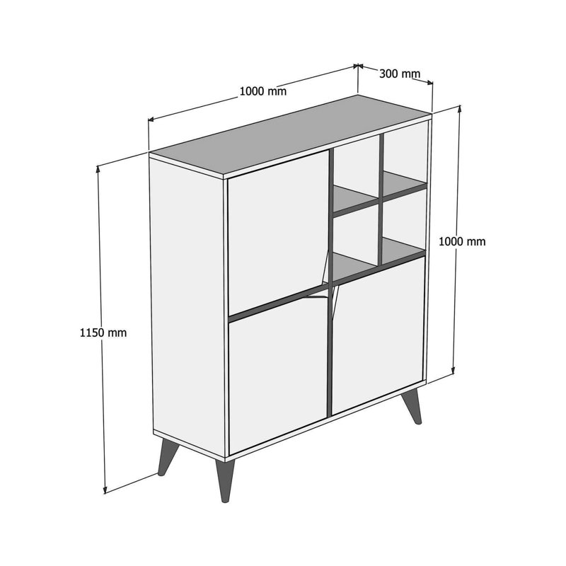 Quinto 115cm H x 100cm W Bookcase