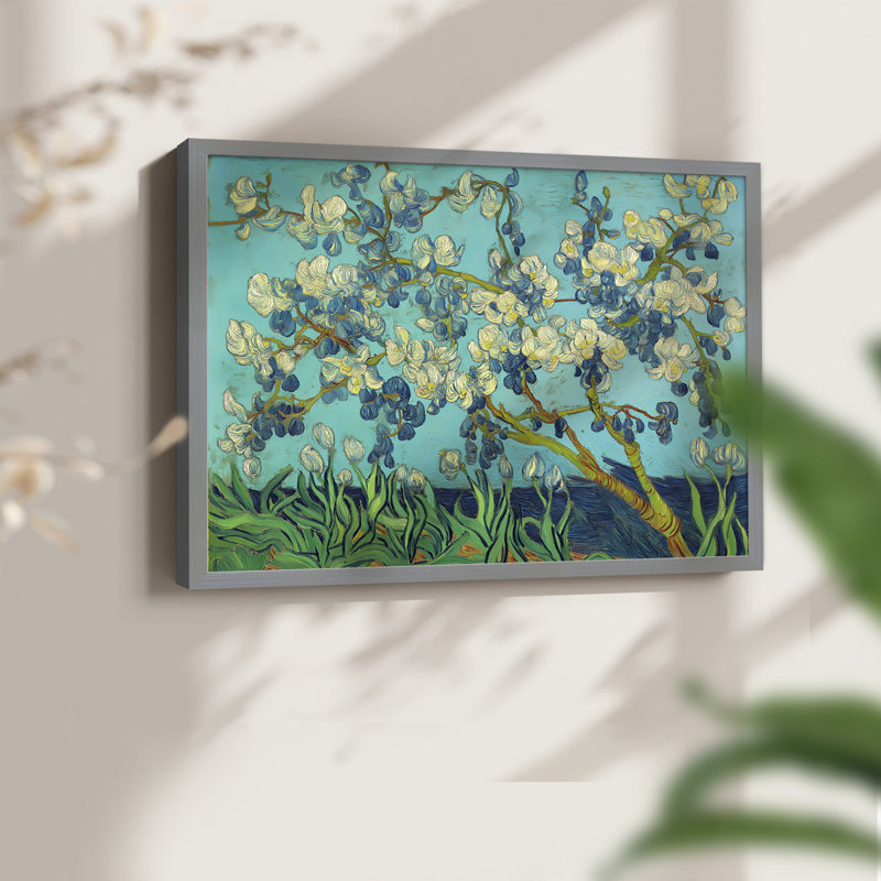 Floral Series-XLVII -Framed Print - Restickable, Gris, H 22 po x l 28 po