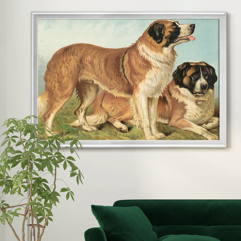Sheep Dogs - Reproduction d'art sur toile encadrée, H 26,5 po x l 36,5 po x P 1,5 po, Argent