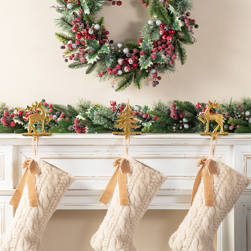 Ensemble de 2 porte-chaussettes de Noël casse-noisette en résine