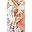 Rideaux à motif floral pêche sarcelle et or-112783799