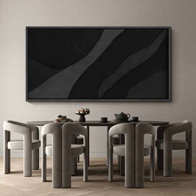 Large Framed Canvas Print Wall Art - Neutral Abstract Print for Minimalist Modern Wall Decor
