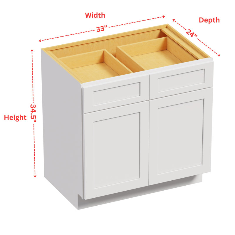 Shaker Kitchen Base Unit Cabinet Ready-to-Assemble, 33"