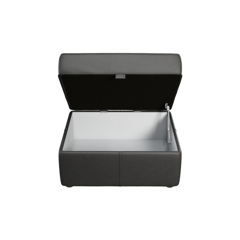Marylin Wide Rectangle Footstool Ottoman with Storage, Raven