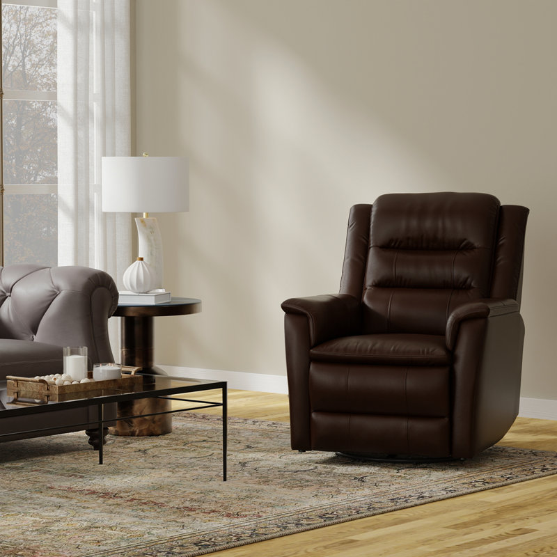 Fauteuil inclinable et oscillant Global Home avec repose-pieds manuel Madras, Brun