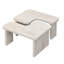 Table basse rectangulaire amovible, table basse simple en forme de L, table de salon