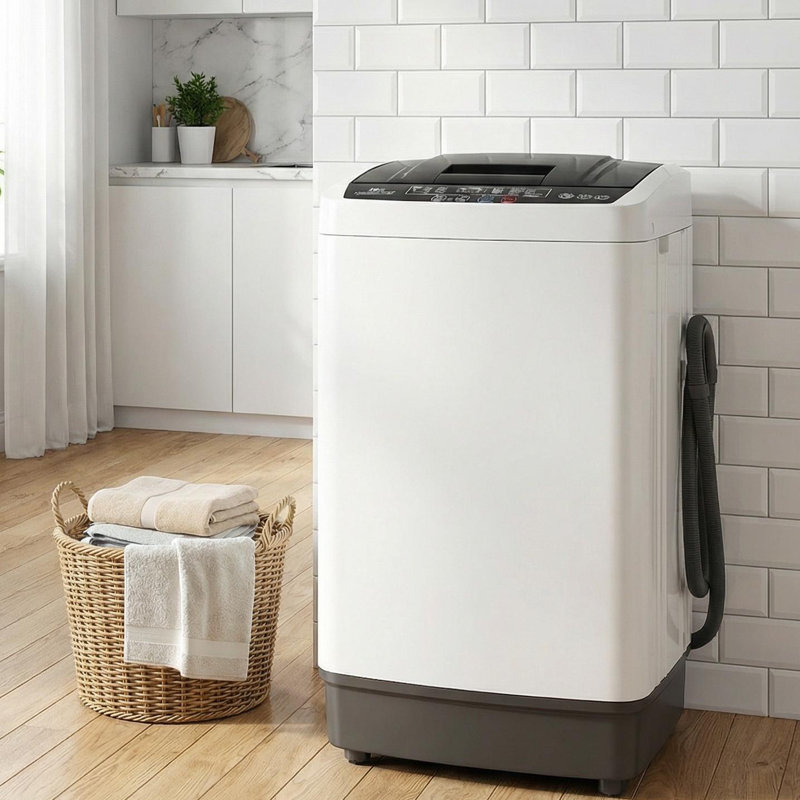 2.6 Cu.ft Automatic Portable Washing Machine For Small Spaces, White