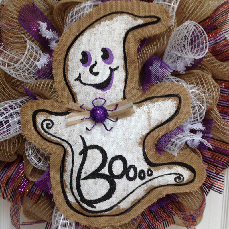 Halloween Ghost Burlap Painted Ghost
