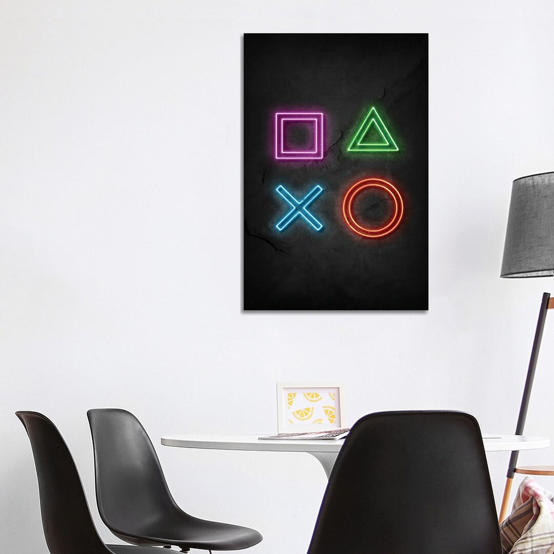 Leinwandbild Playstation Signs Neon