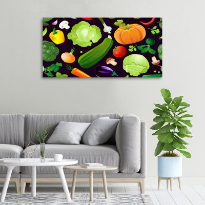 Colourful Vegetables - No Frame Print on Canvas