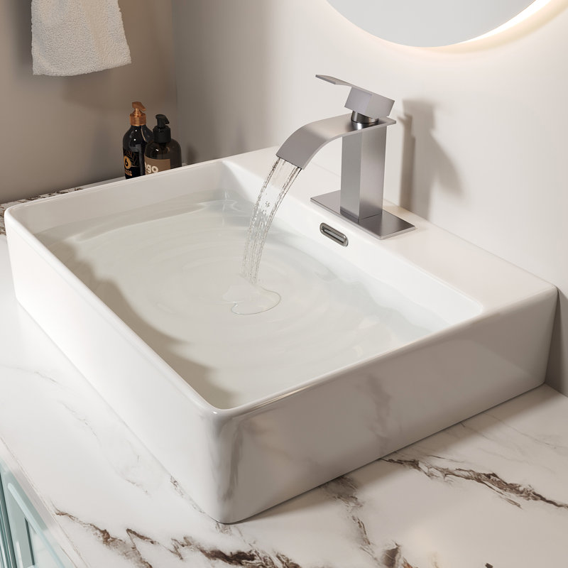Robinet de lavabo de salle de bain à poignée simple 6 "certifié CUPC, finition nickel brossé | Idée cadeau