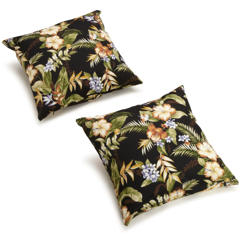 Outdoor 17" Pillow Cover & Insert, Freeport Ebony, 17" H x 17" W