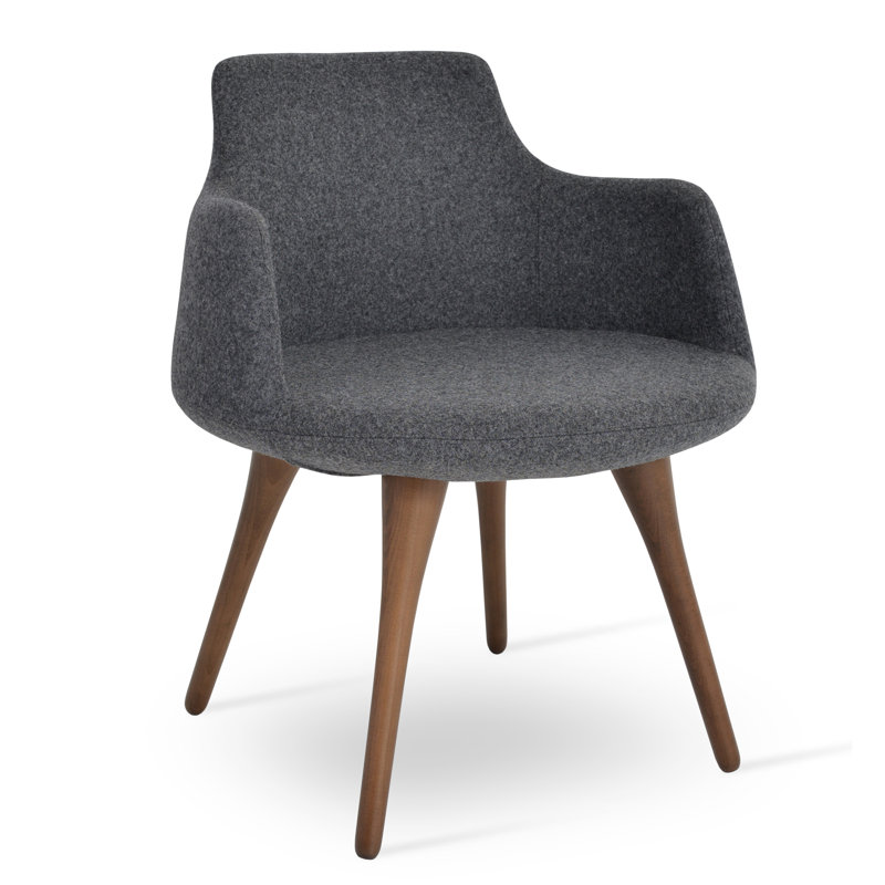 Dervish Metal Solid Back Arm Chair, Dark Gray