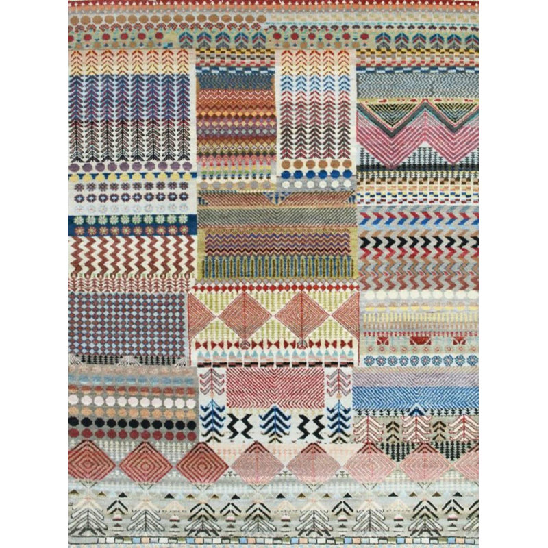 Tapis décoratif multicolore à motifs géométriques et à motifs géométriques de la collection Barcelona