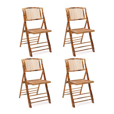 Patio White Wood Folding Chair(Set Of 4)