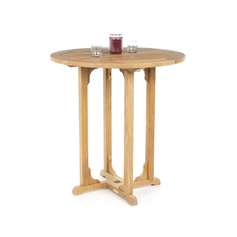 Essex Outdoor Round Teak Bar Table