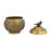 Feliberto Round Hammered Metal Container with Bird Finial