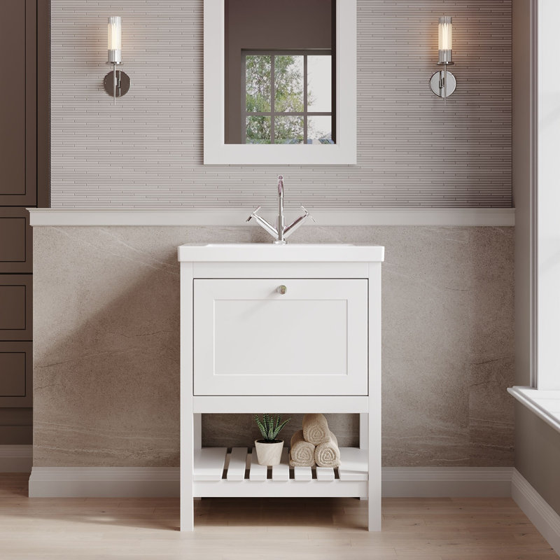 Bexley Bathroom Vanity, Pure White, 61.3cm W