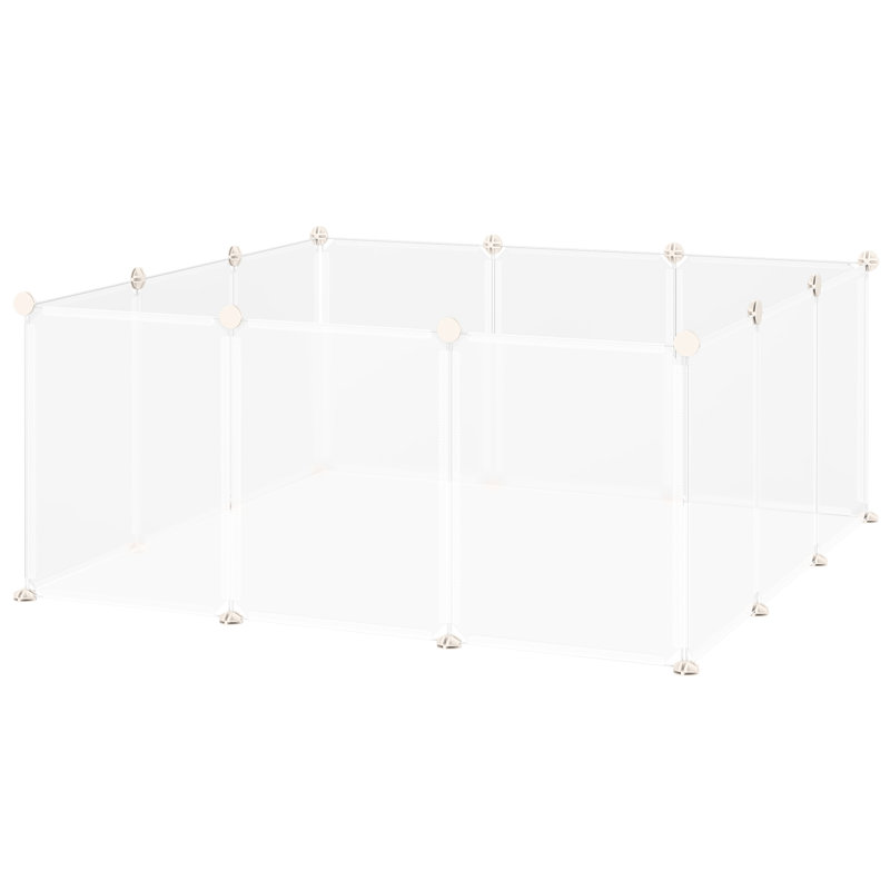 Parc pour petits animaux Diy - clôture en plastique pour 12 panneaux, Chinchilla, cochon d'Inde, blanc 18 po x 14 po 18 po x 14 po