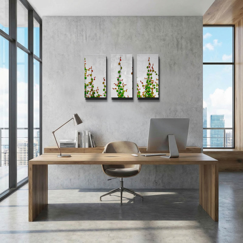 « Vigne » de Dennis Frates, triptyque mural, 91,4 cm x 61 cm, 78"x34"