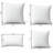 (Covers Only) Set of Two 2 Sizes White Embroidered Diamond Throw Pillow Covers-439377566-439377561