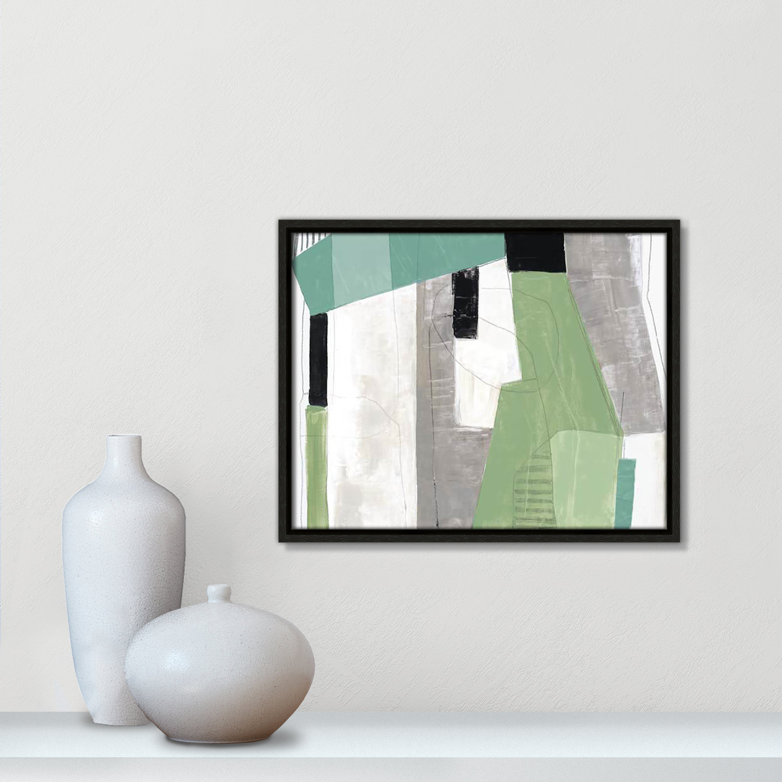 Evergreen Essence Print, No Mat, Espresso Floater Frame - Fine Art Canvas Print, 12.5" H x 15.5" W x 2" D