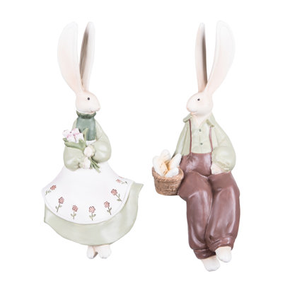 Boy And Girl Bunny Figurine Set of 2