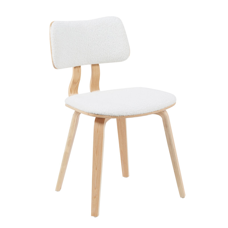 Cheer 46cm H Polyester Blend Upholstered Side Chair, White