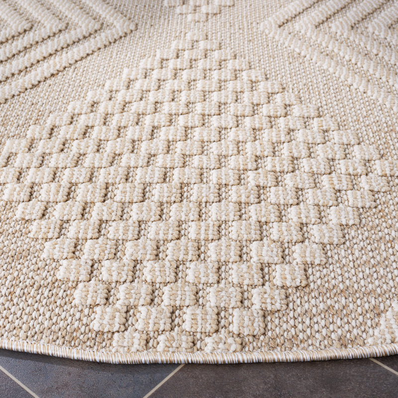 Deveah Performance Geometric Rug, Round 6'7"