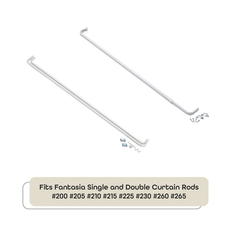 White Metal Curtain Rod Extender, 24 inches